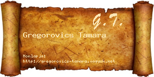 Gregorovics Tamara névjegykártya