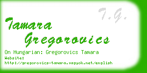 tamara gregorovics business card